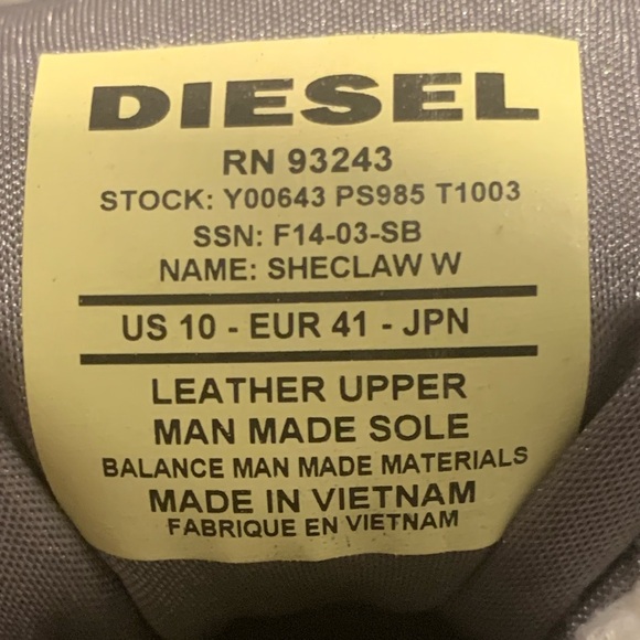 Vintage Diesel Classic White Leather Sneakers Low-Top Minimalist Design - Picture 6 of 6